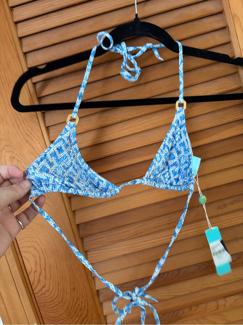 Melissa Odabash Key West Triangle Bikini Swim Top in blue Blue Size 4 NWT